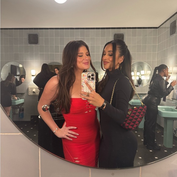 Prada Black and Red Triangle Clutch - Picture 2 of 8